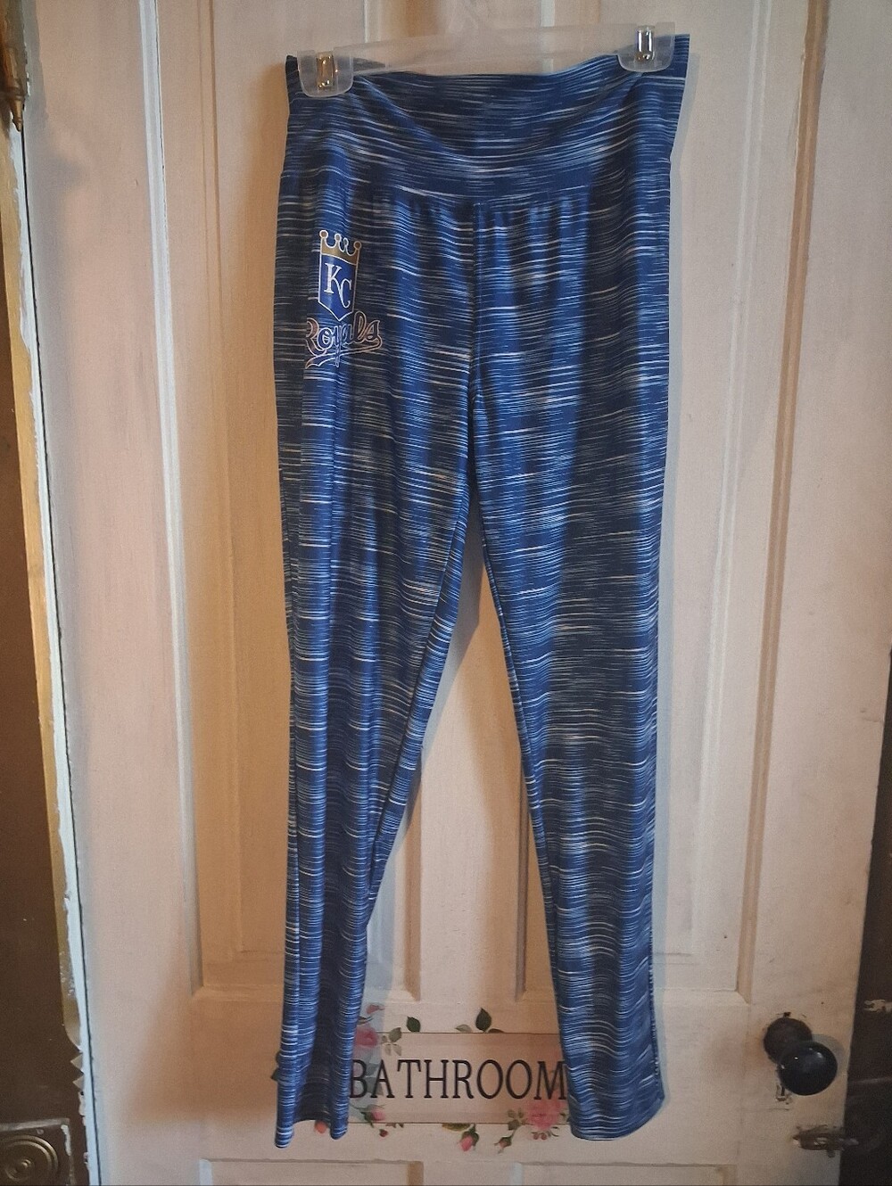 Majestic Blue Striped KC Royals  Womens Leggings Size MEDIUM?